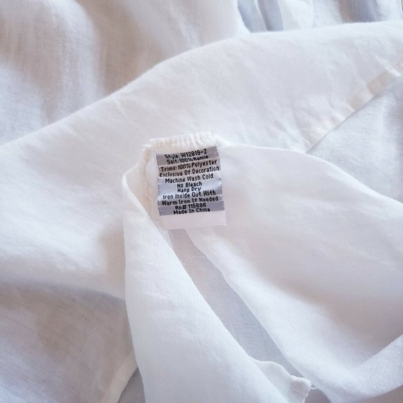 Johnny Was Workshop White Top Tunic Floral Embroidered Blouse 100% Ramie Size XL - Picture 7 of 8